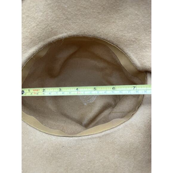 Melosoie Henry Pollak Yellow 100% Wool Hat with Ribbon Band Feather 10” Derby 7 - Picture 8 of 9